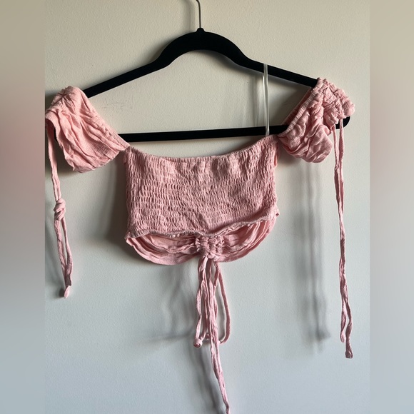 Amazon Two Piece Off Shoulder Drawstring Crop Top and Skirt Set - Picture 4 of 6